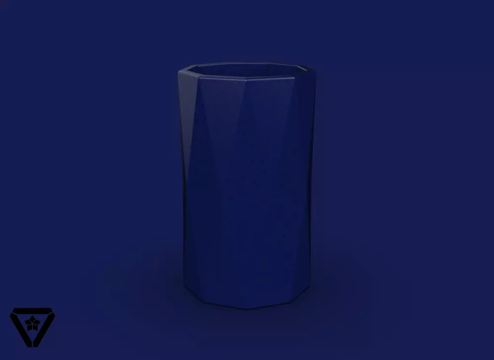 74 Facet Geometric Origami Planter Pot  V17  Naomi  3D print model_0