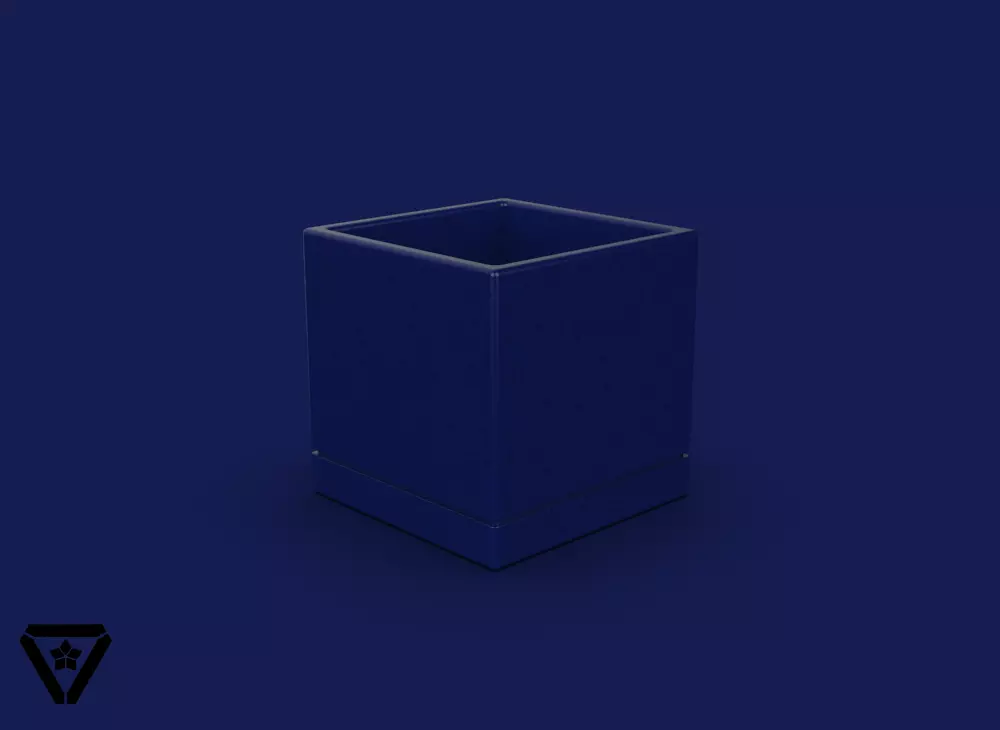 75 Cube Platonic Solid Geometric Planter Vase V3 Midori 3D print model