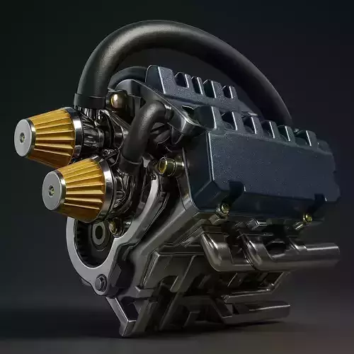 V6 Engine Mechanical 3D Model  CAD Accurate
