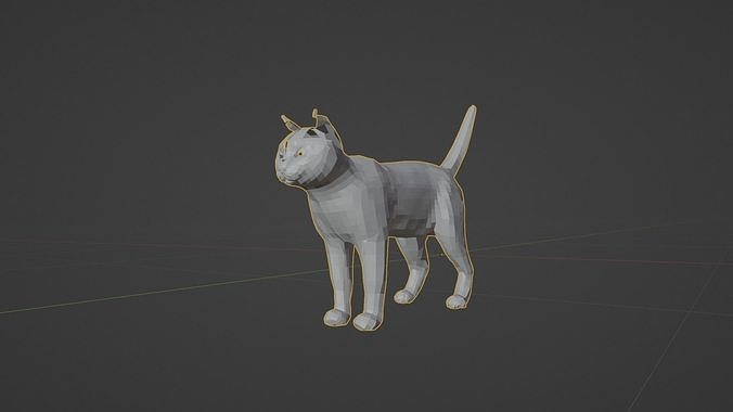 Cat Base mesh Low-poly 3D model