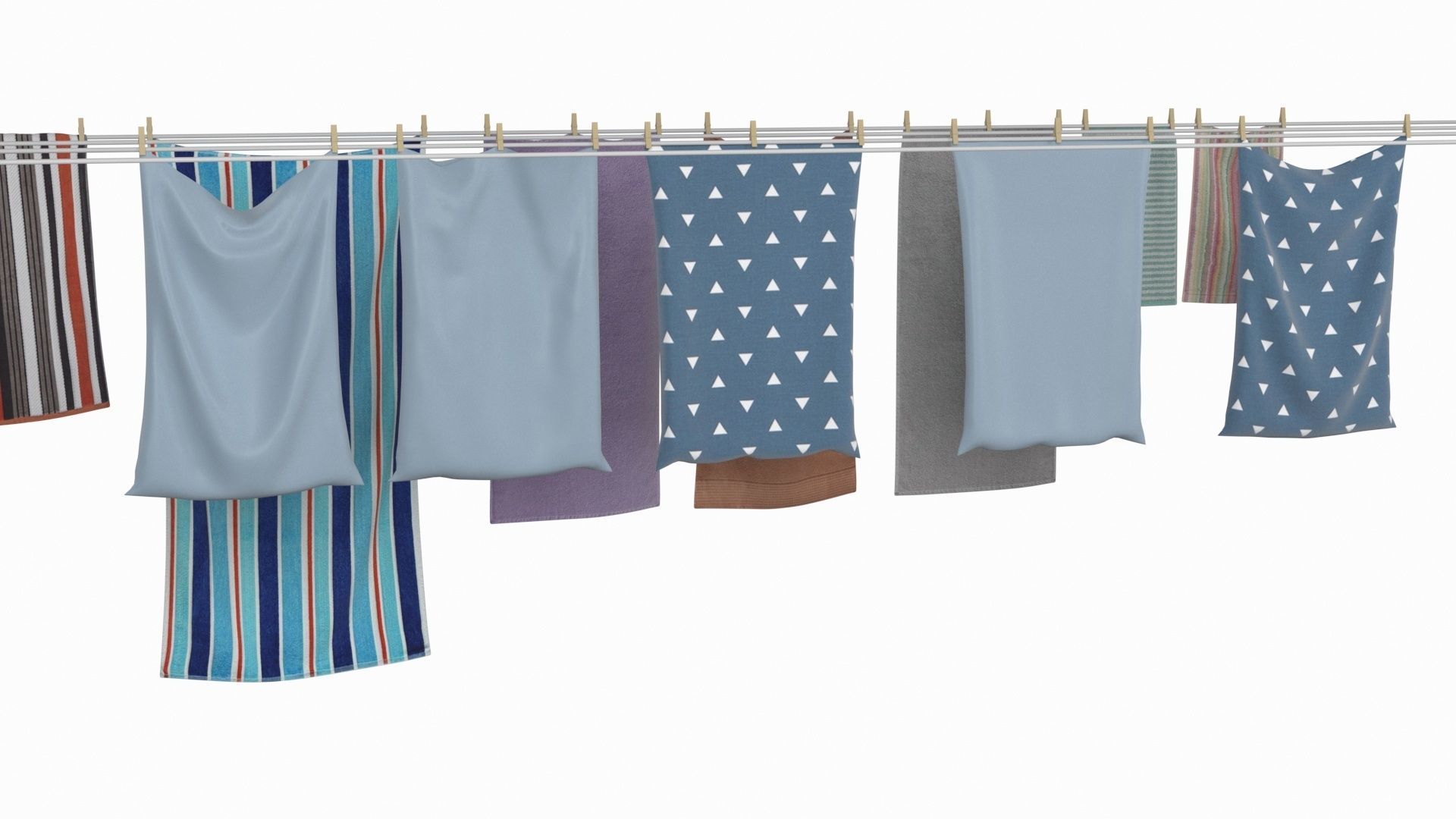 Clothes Line Low-poly 3D model_18
