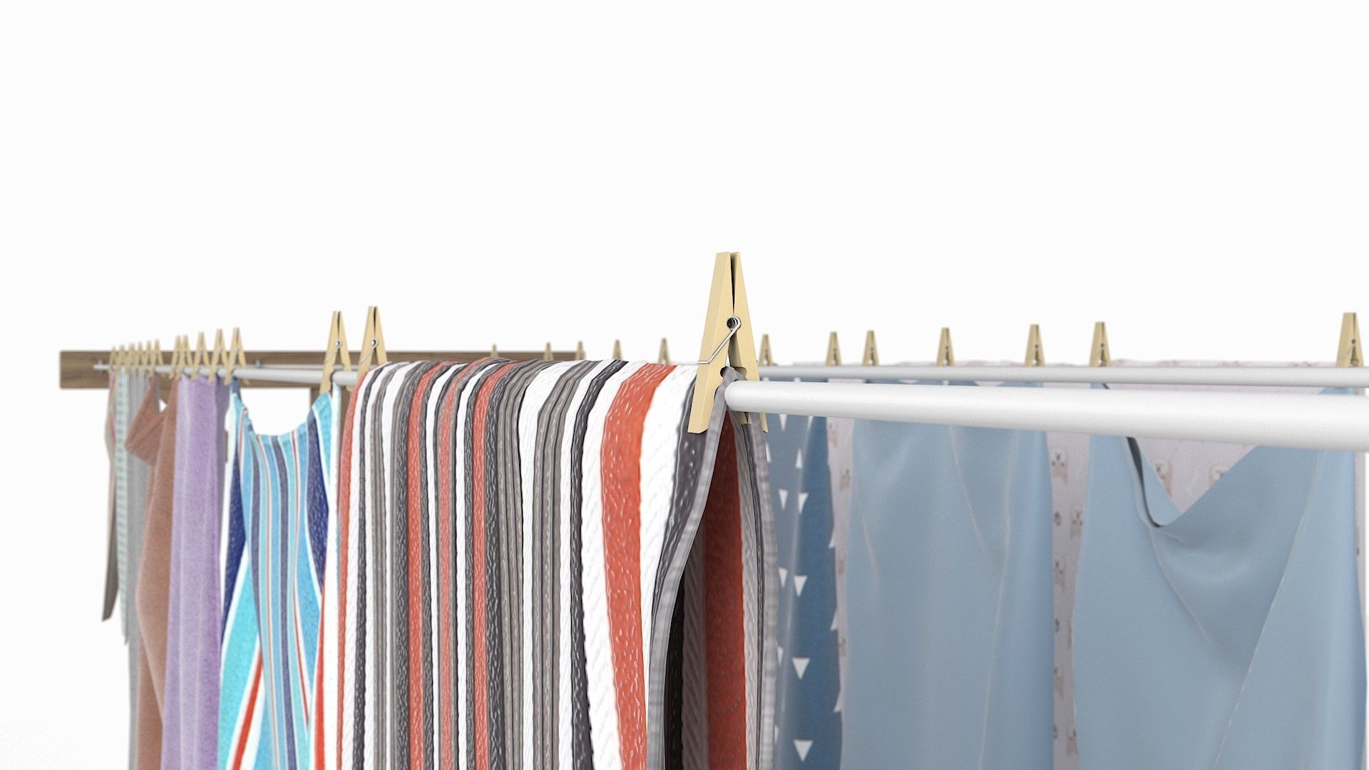 Clothes Line Low-poly 3D model_22