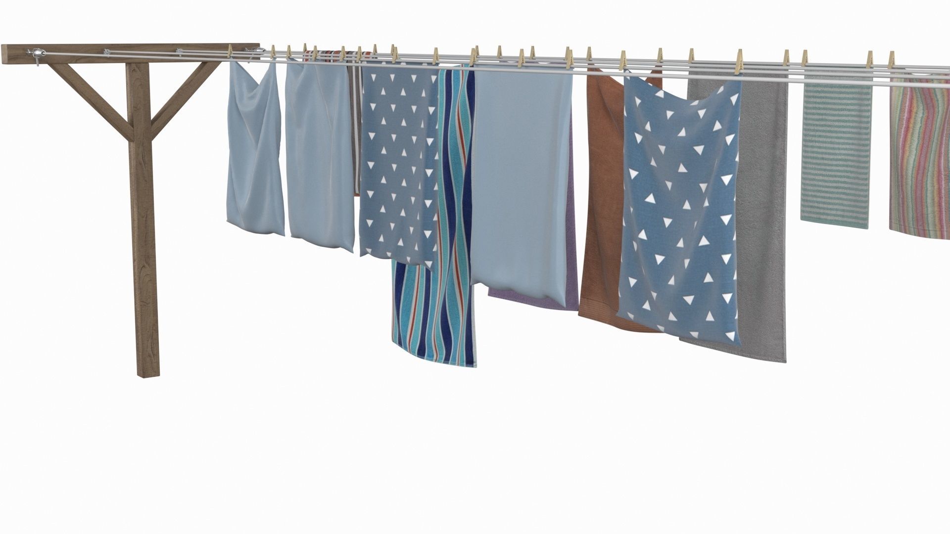 Clothes Line Low-poly 3D model_17