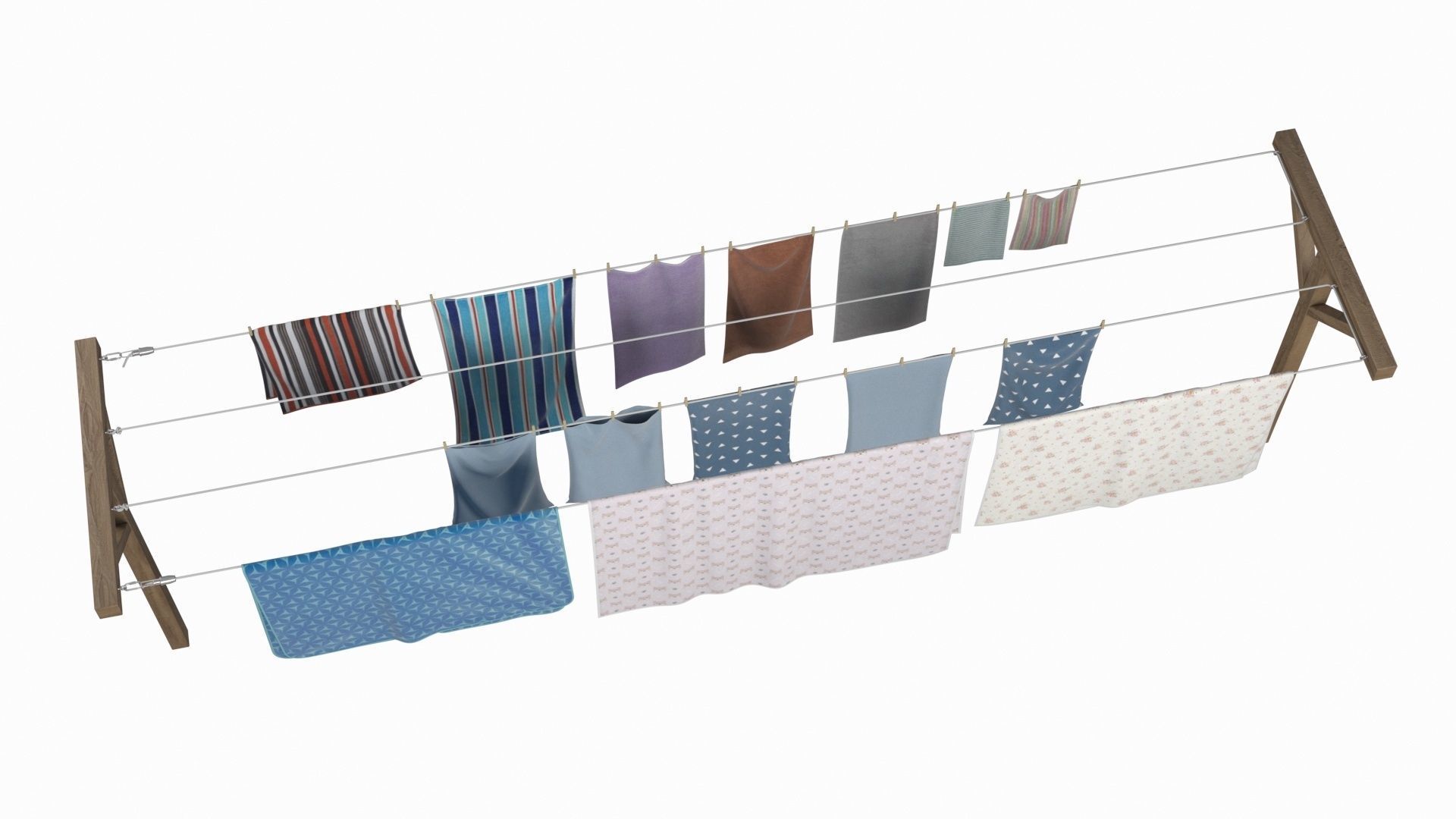 Clothes Line Low-poly 3D model_19