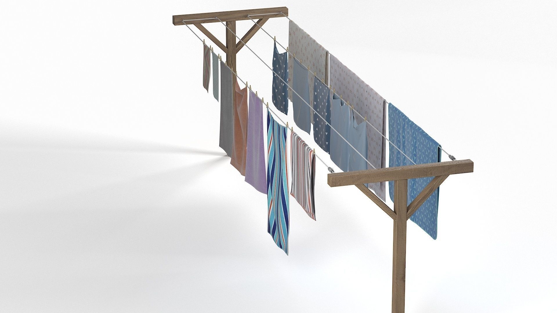 Clothes Line Low-poly 3D model_10