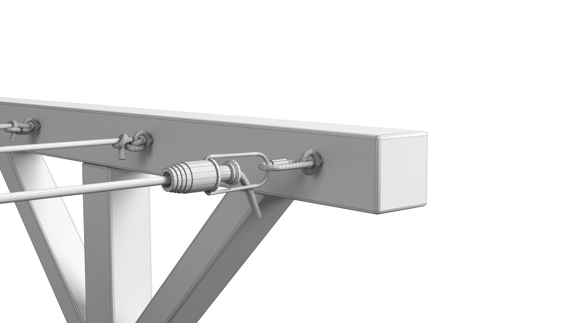 Clothes Line Low-poly 3D model_25