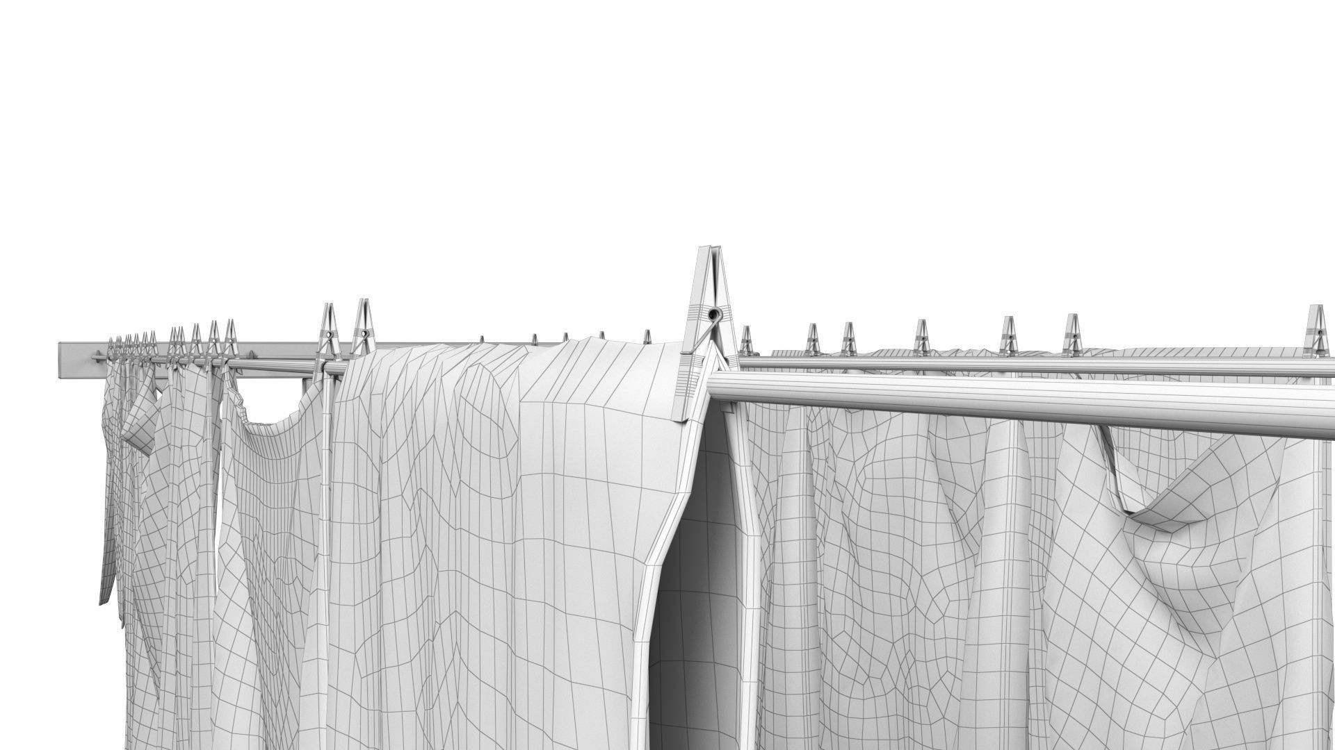 Clothes Line Low-poly 3D model_26