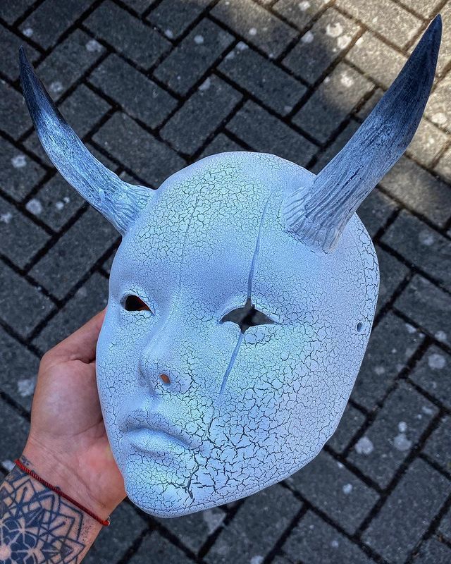 ONI MASK HANNYA GEISHA ANDROIDE  3D print model_3