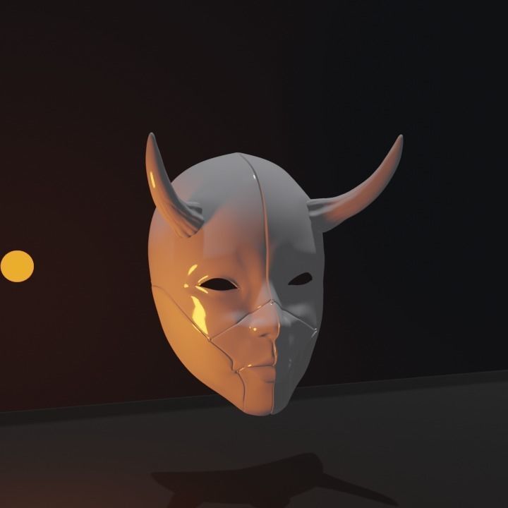 ONI MASK HANNYA GEISHA ANDROIDE  3D print model_4