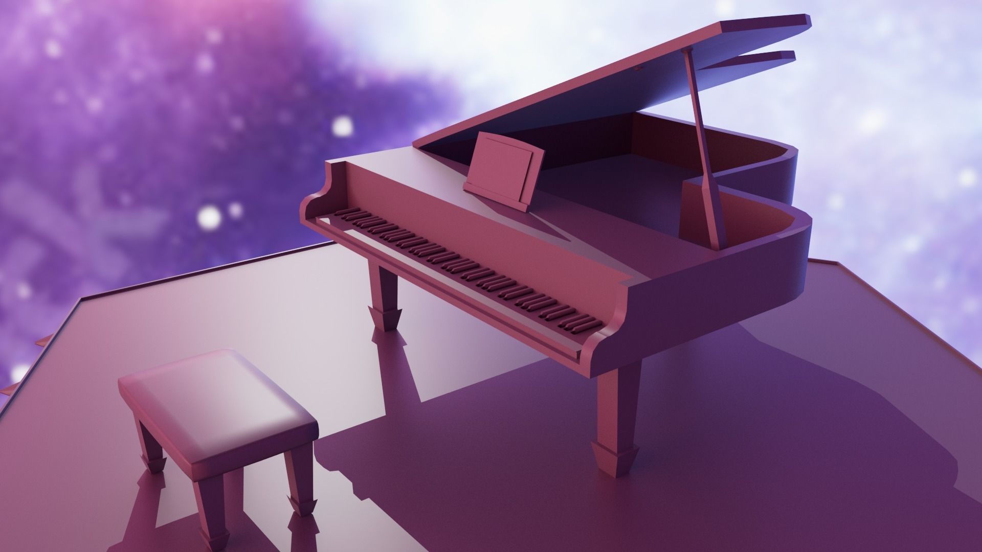 Piano Low-poly 3D model_24