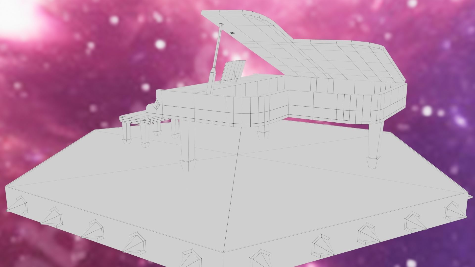 Piano Low-poly 3D model_52