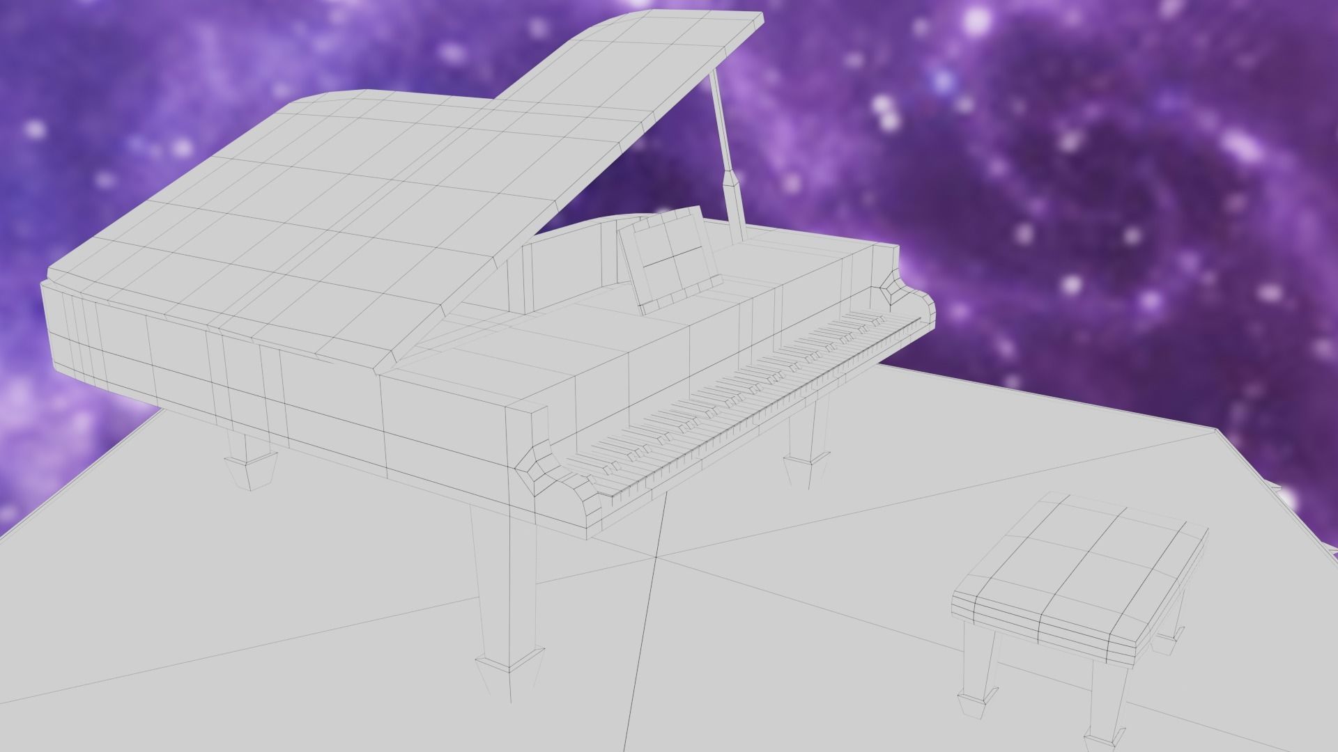 Piano Low-poly 3D model_46