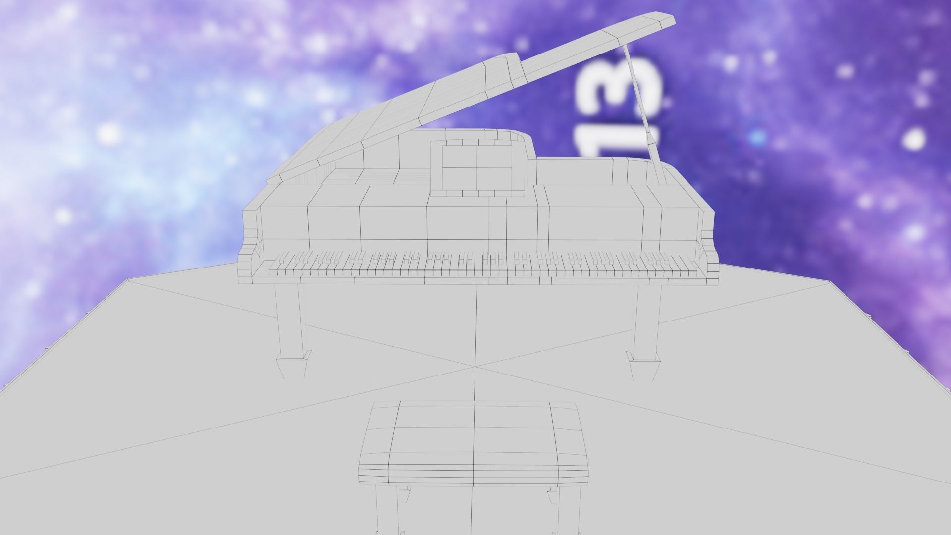 Piano Low-poly 3D model_42