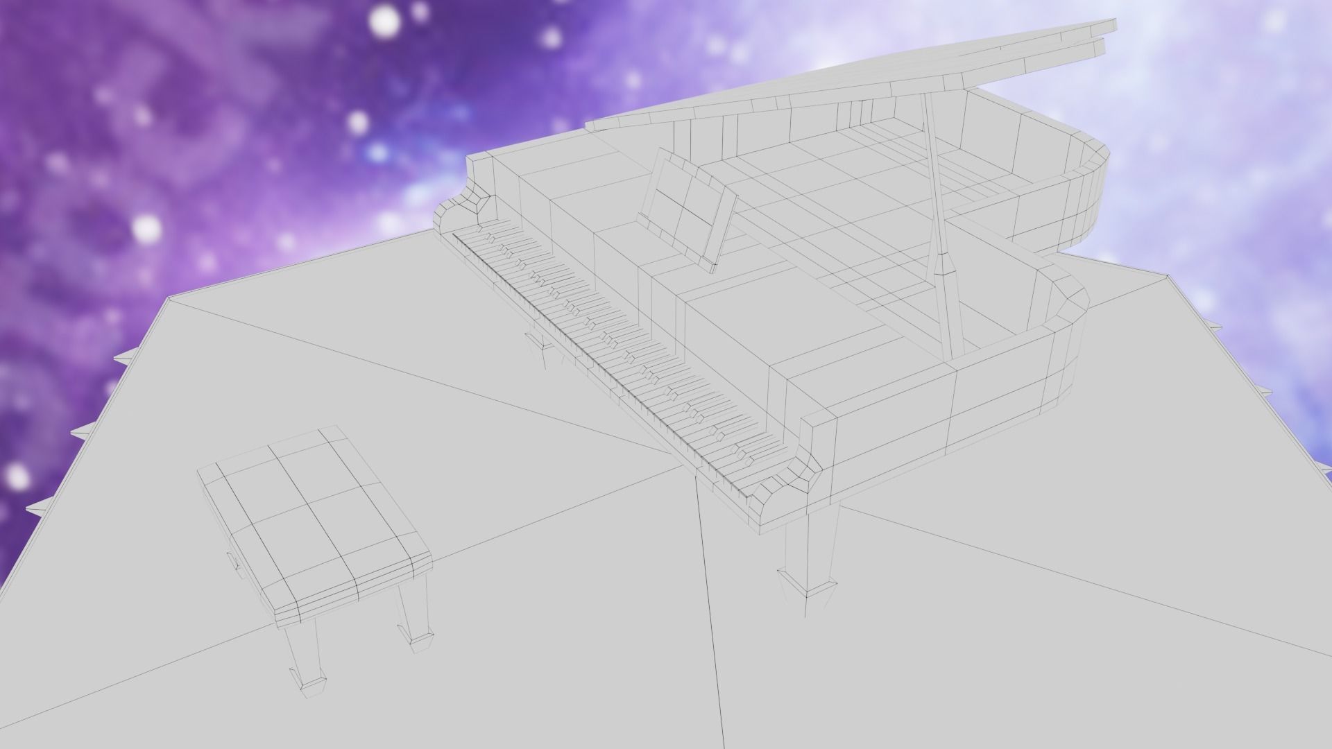 Piano Low-poly 3D model_47