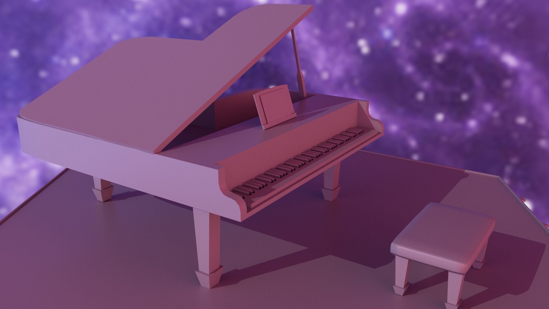 Piano Low-poly 3D model_27