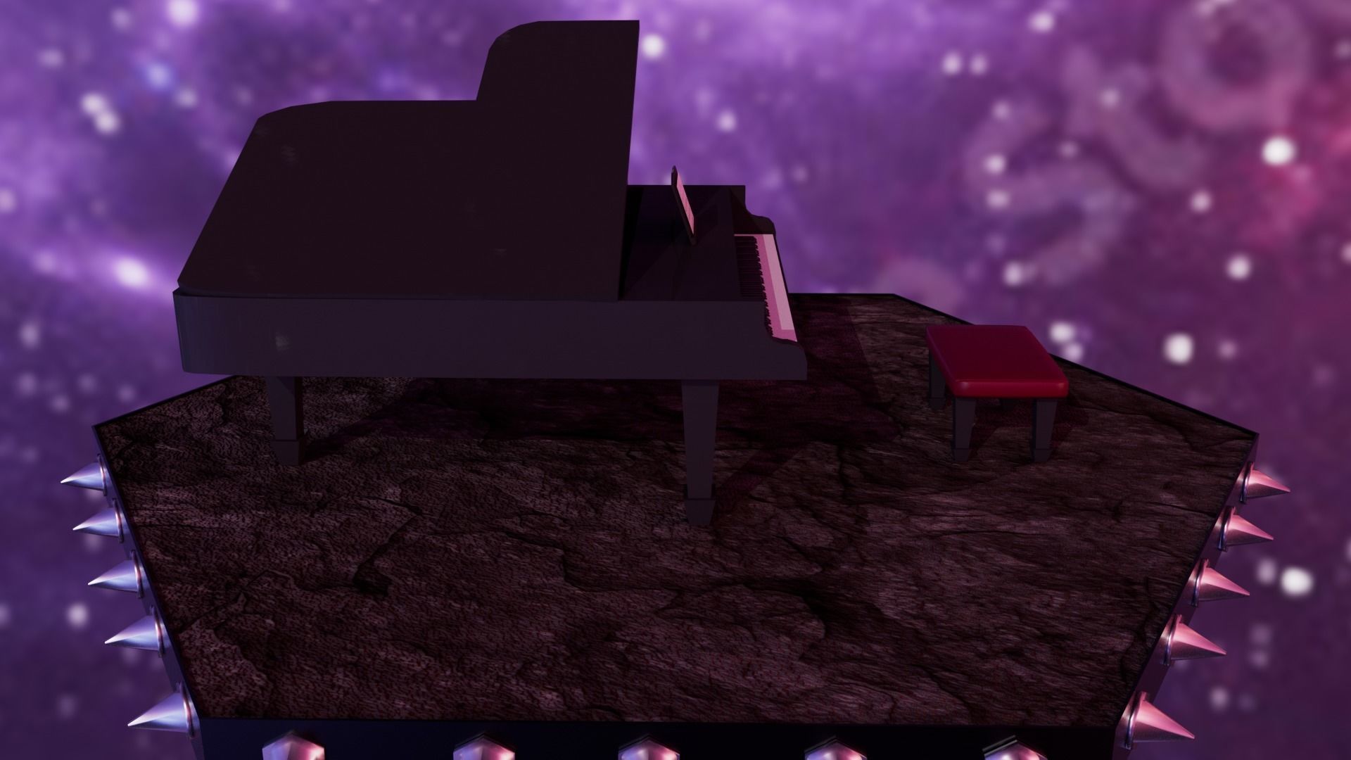 Piano Low-poly 3D model_7