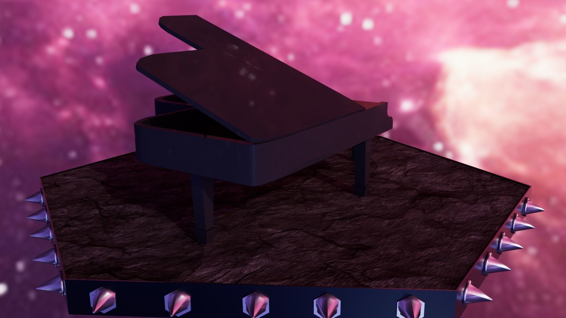 Piano Low-poly 3D model_6