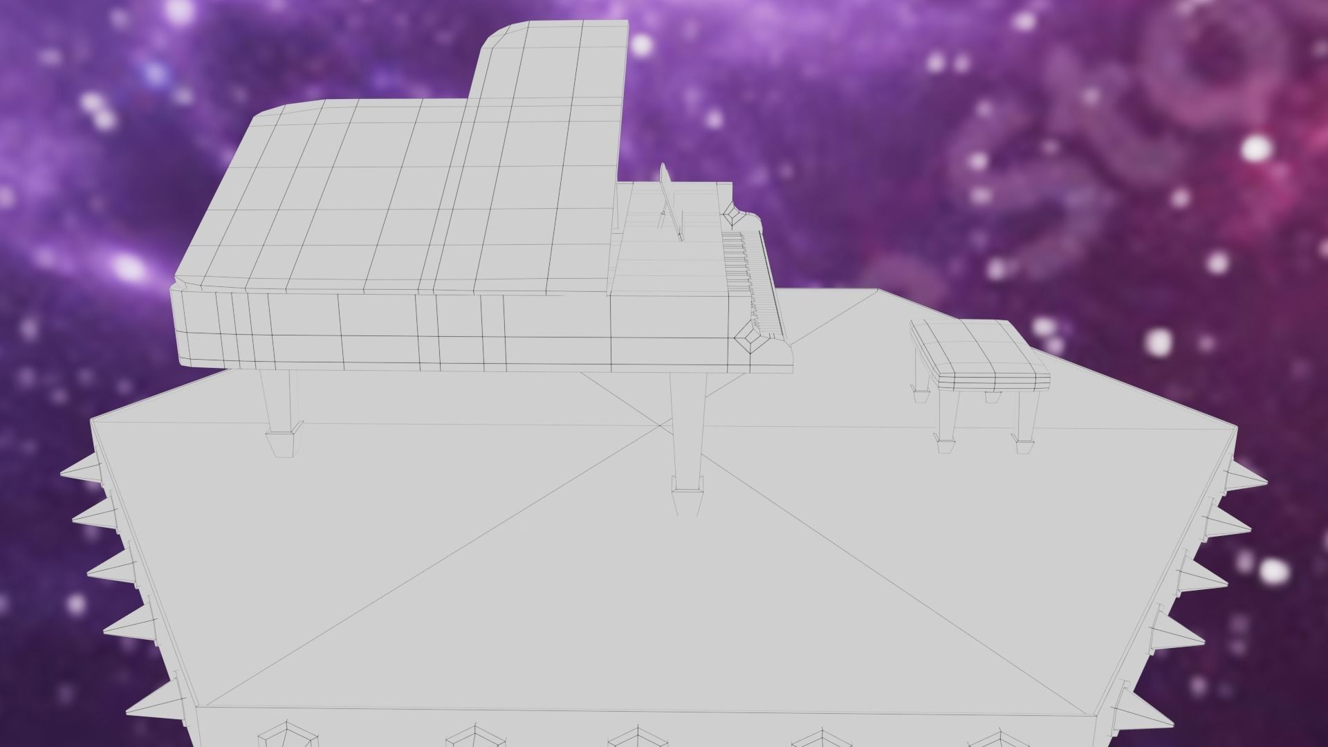 Piano Low-poly 3D model_56