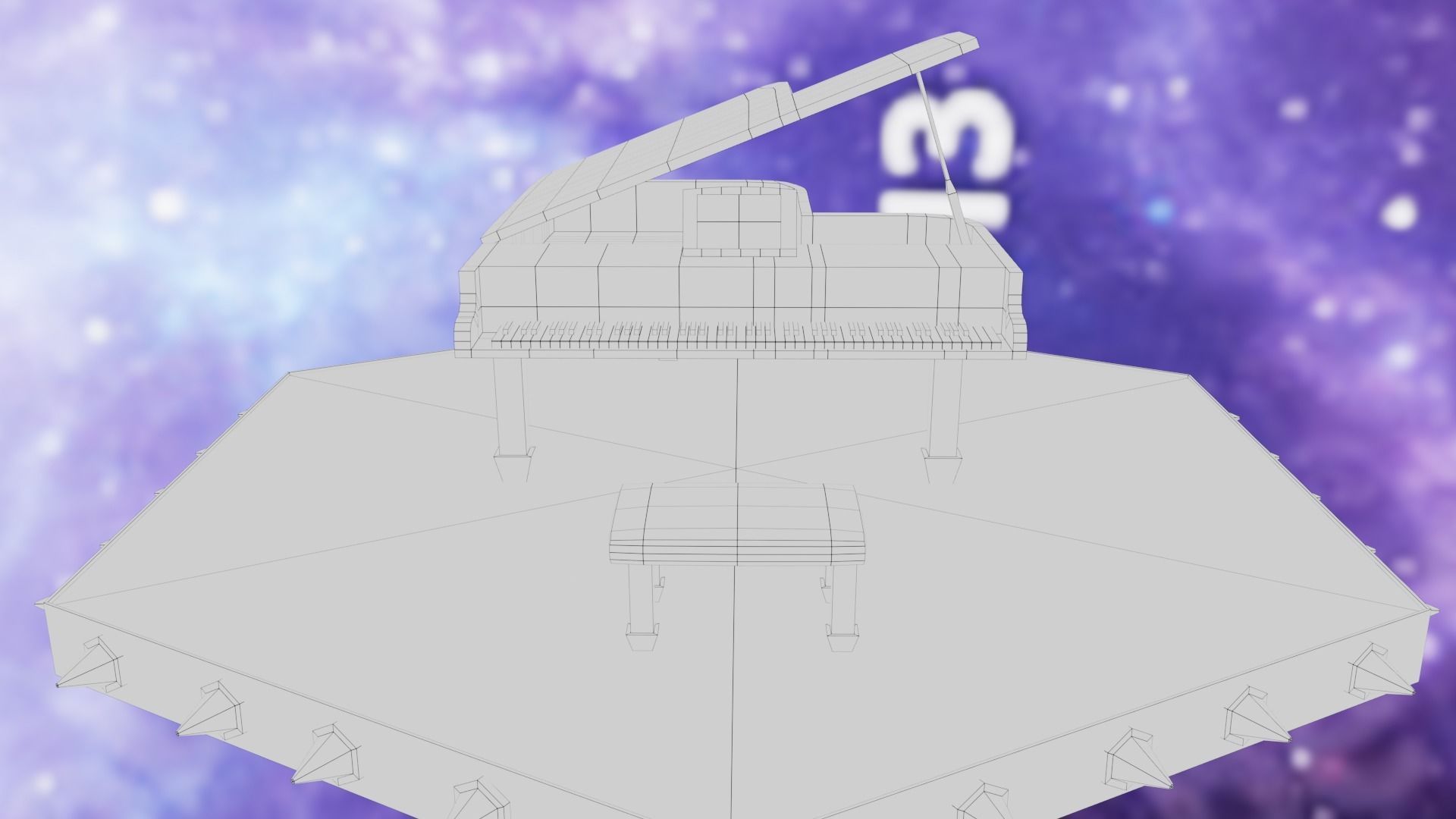 Piano Low-poly 3D model_41