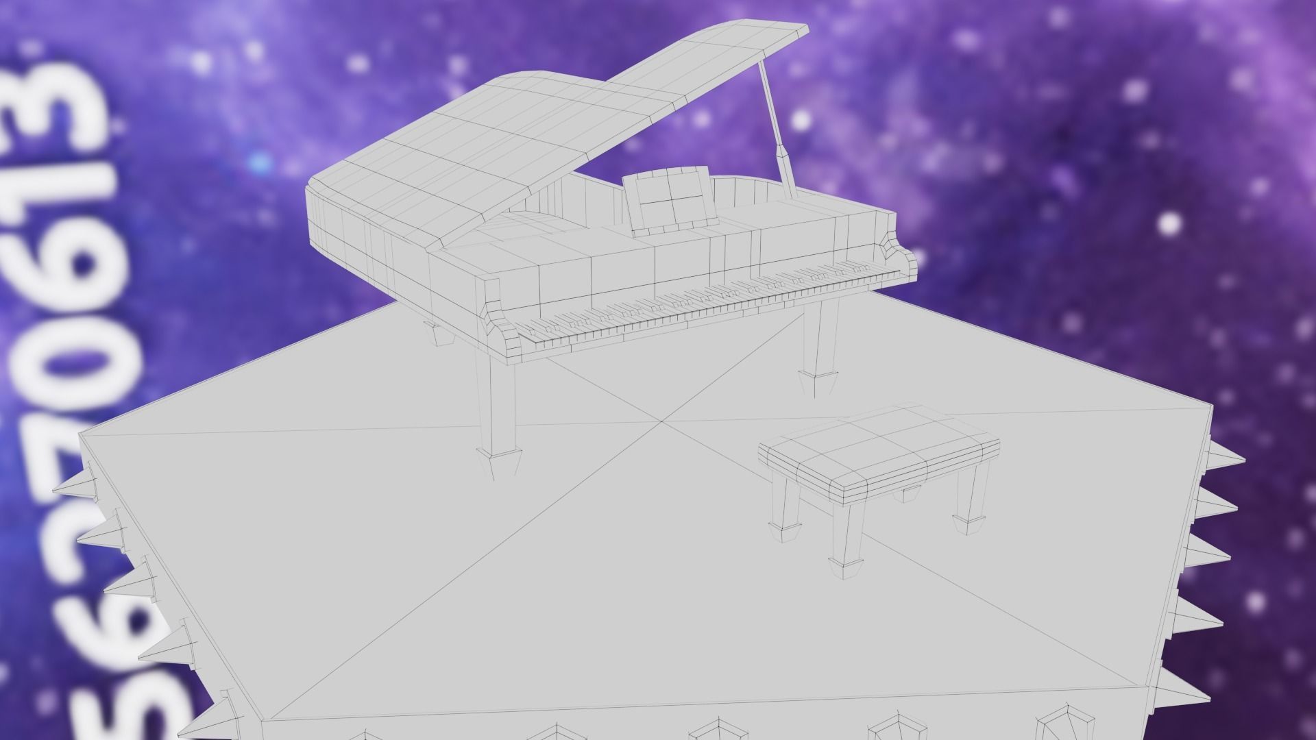 Piano Low-poly 3D model_40