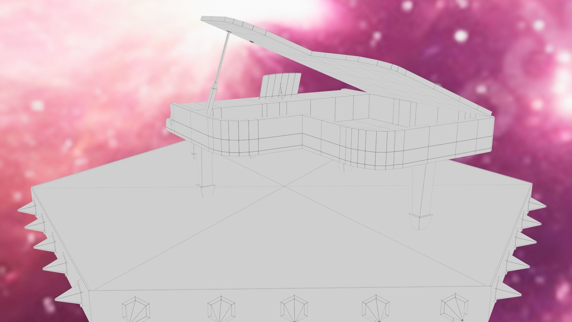 Piano Low-poly 3D model_53