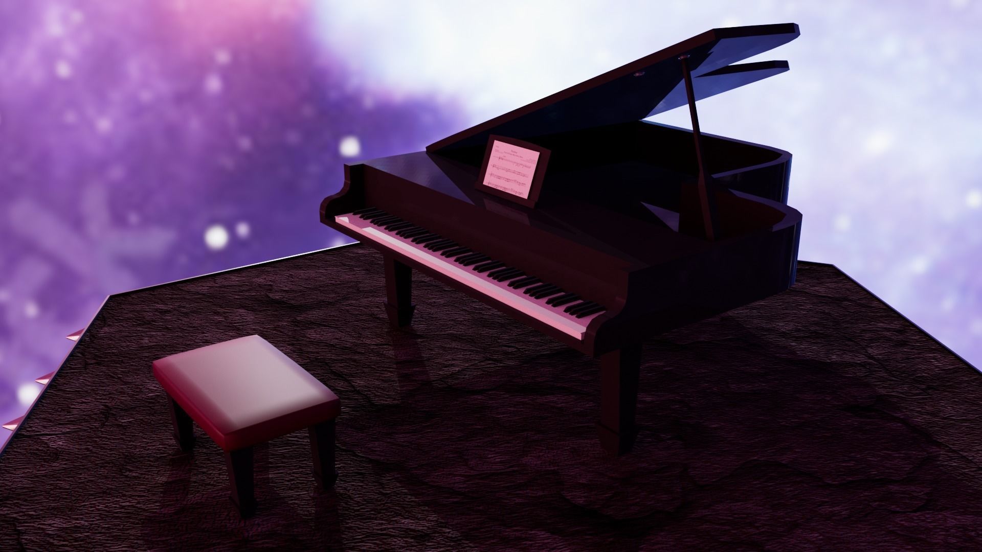 Piano Low-poly 3D model_17