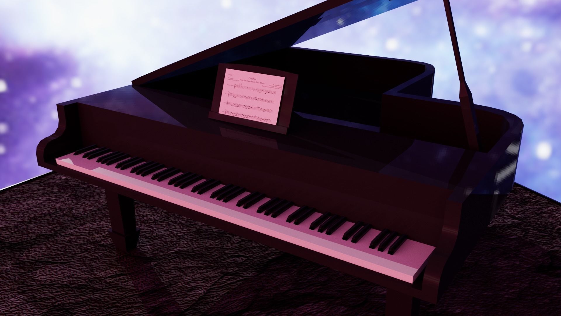 Piano Low-poly 3D model_14