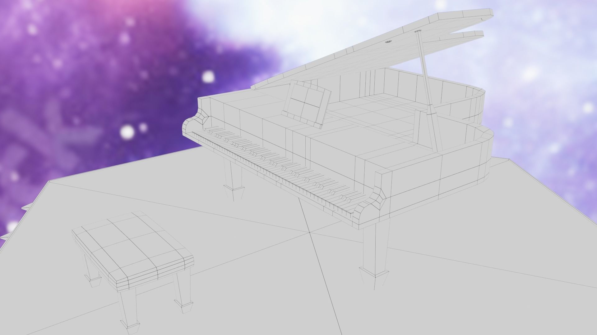 Piano Low-poly 3D model_43