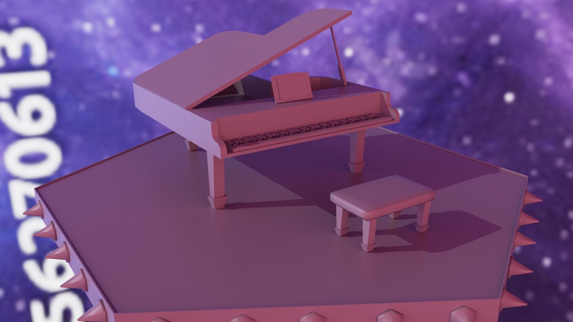 Piano Low-poly 3D model_21