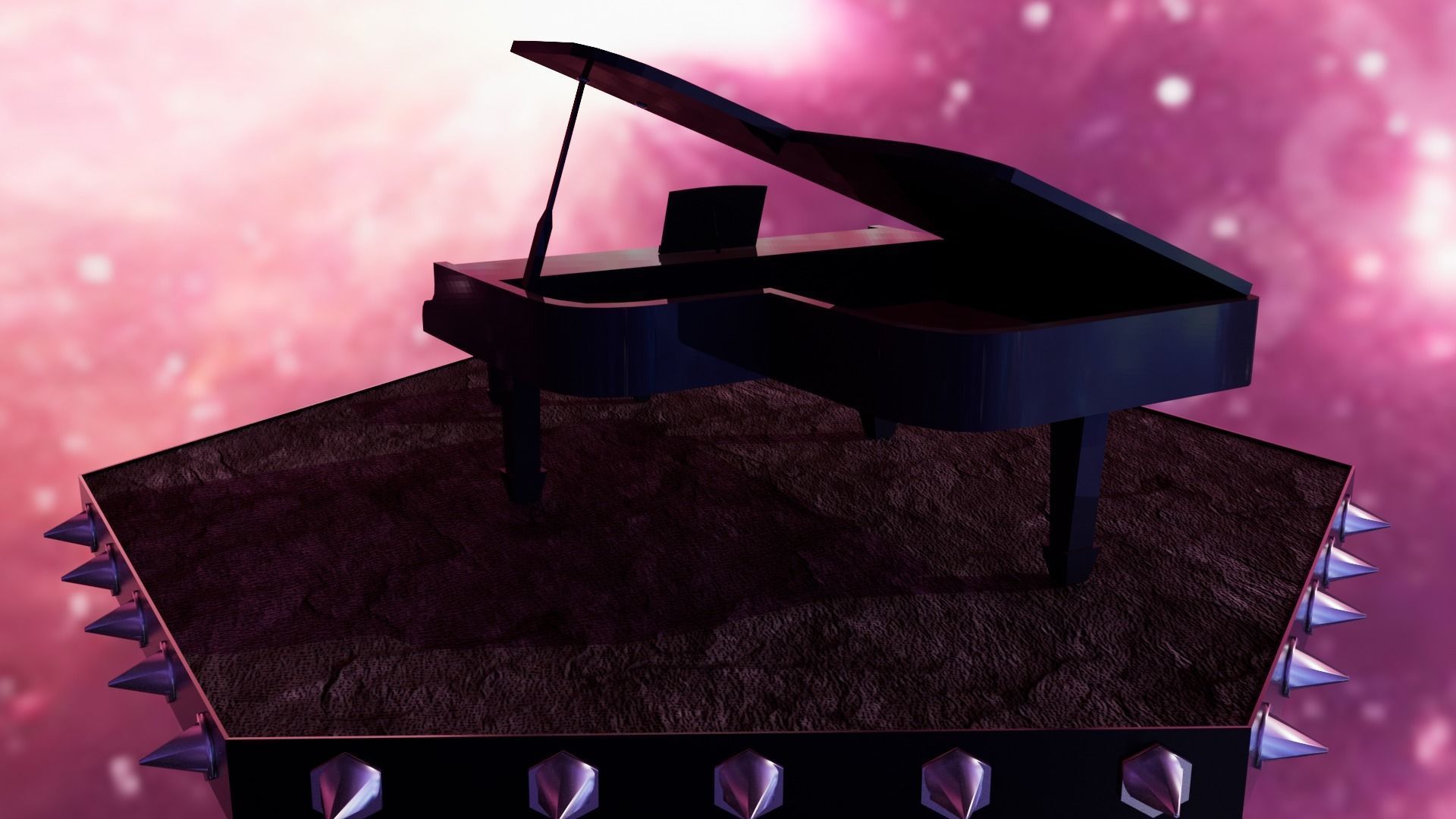 Piano Low-poly 3D model_4