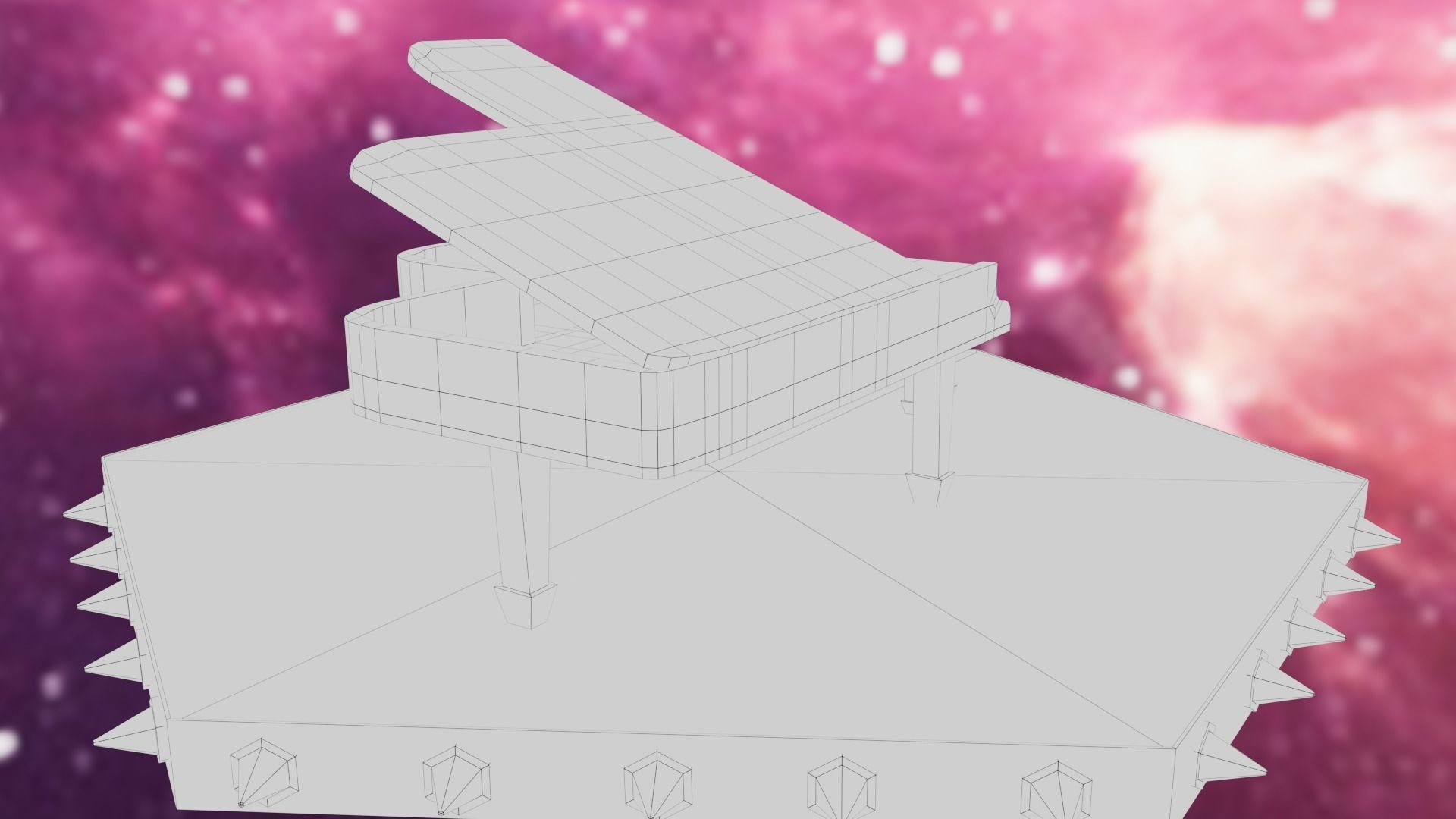 Piano Low-poly 3D model_55