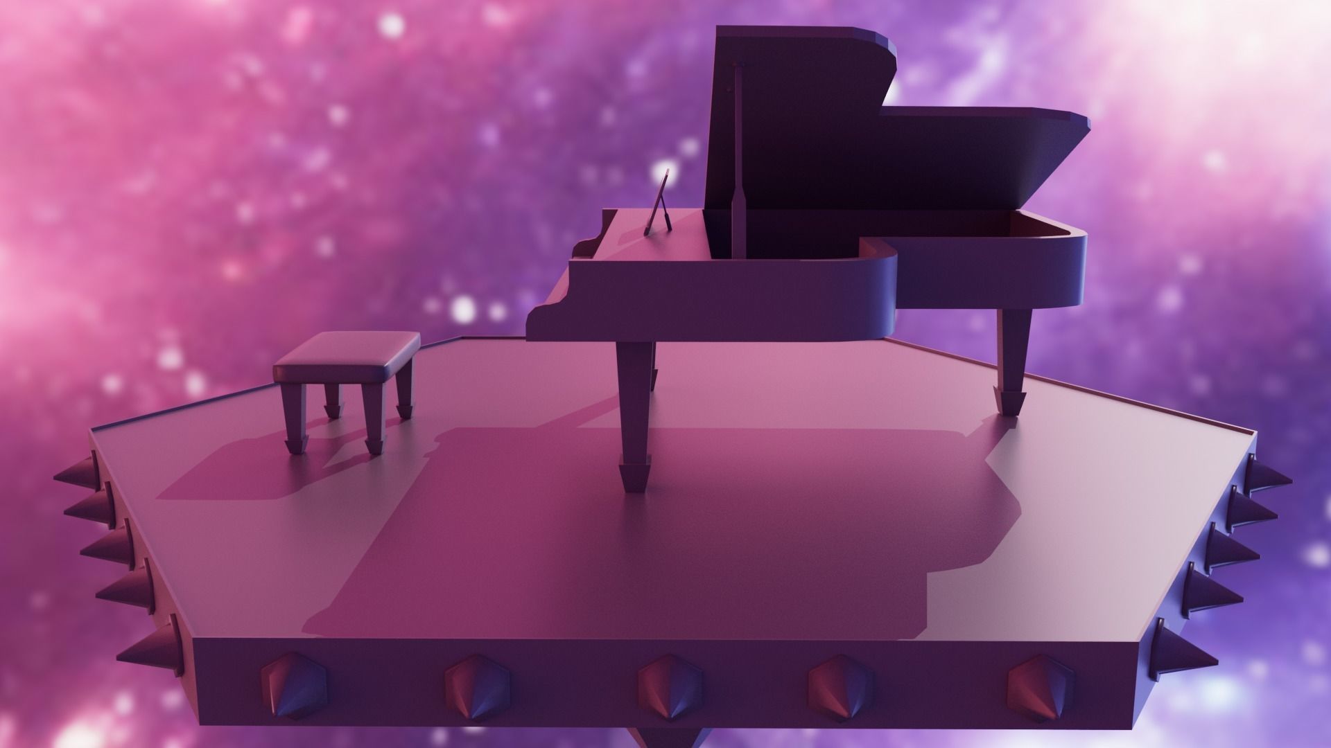 Piano Low-poly 3D model_32