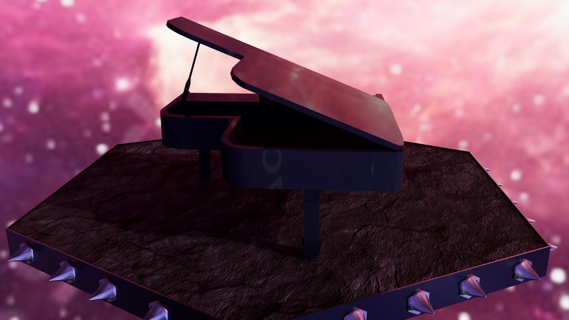 Piano Low-poly 3D model_5