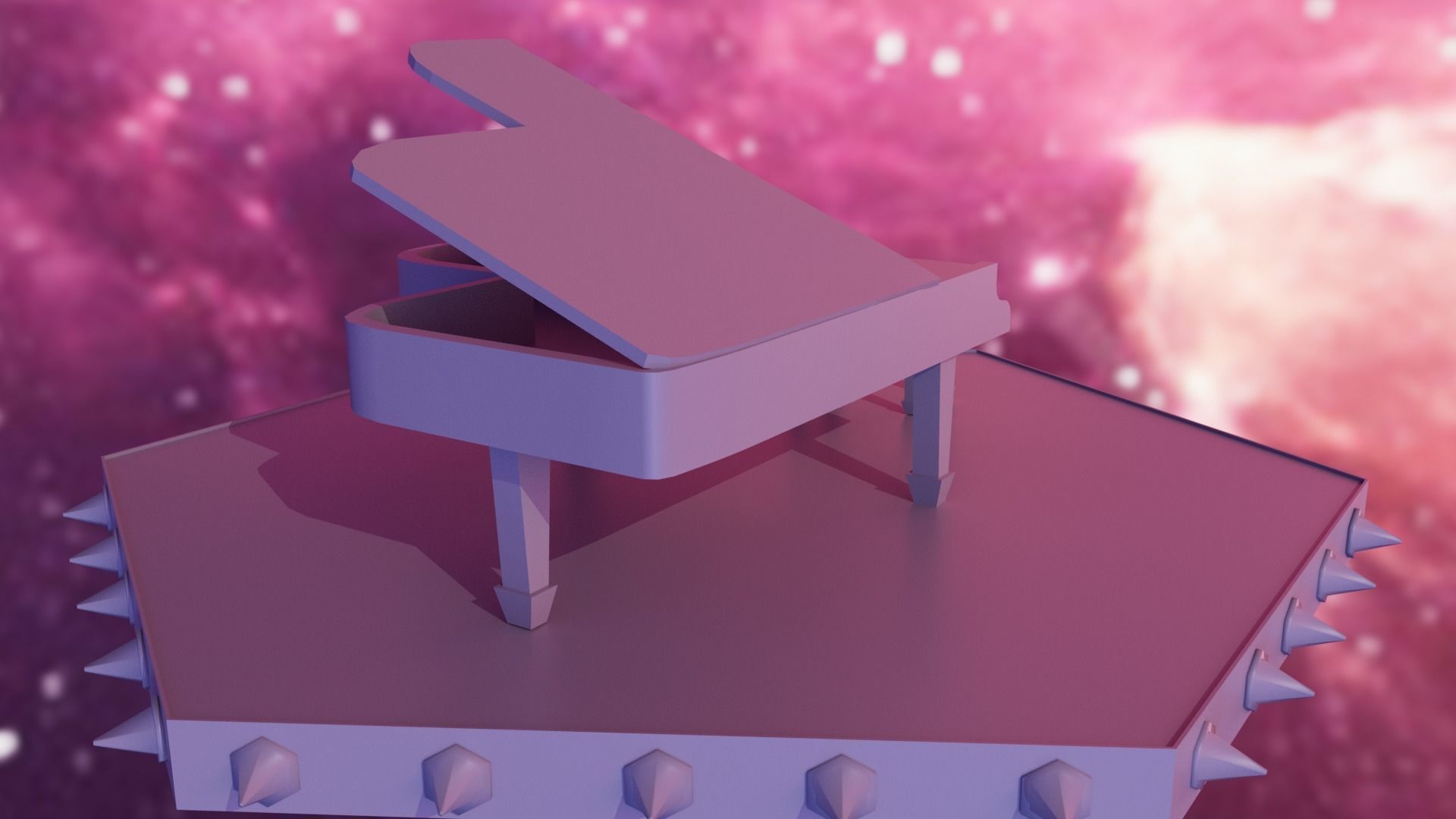 Piano Low-poly 3D model_36