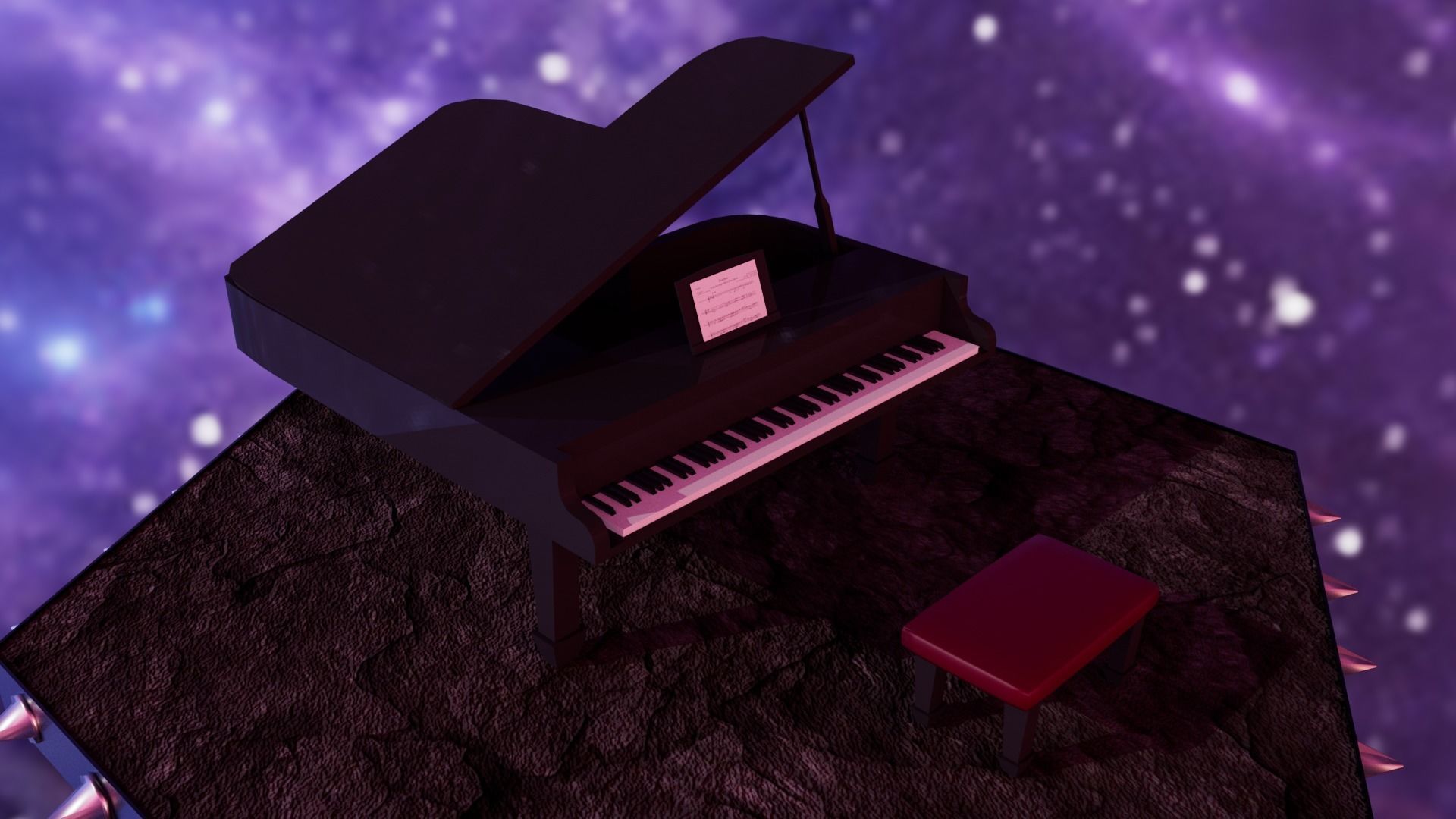 Piano Low-poly 3D model_18