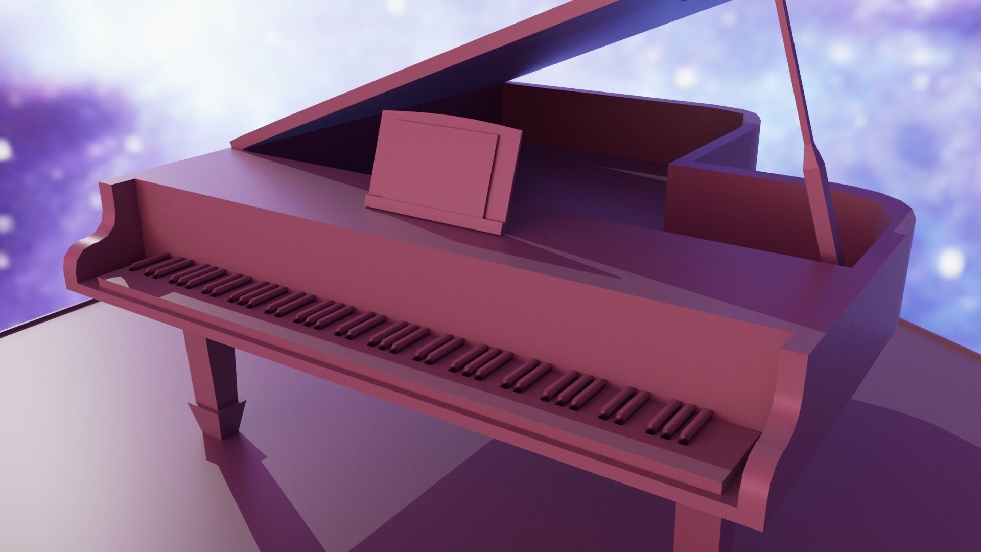 Piano Low-poly 3D model_26