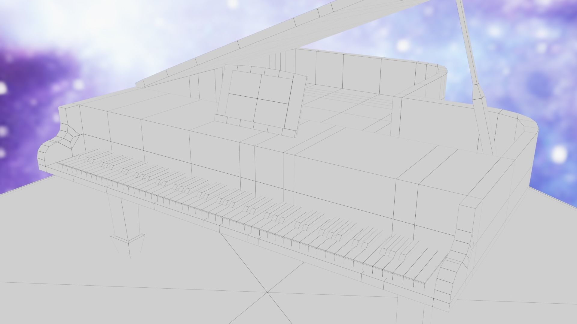 Piano Low-poly 3D model_45