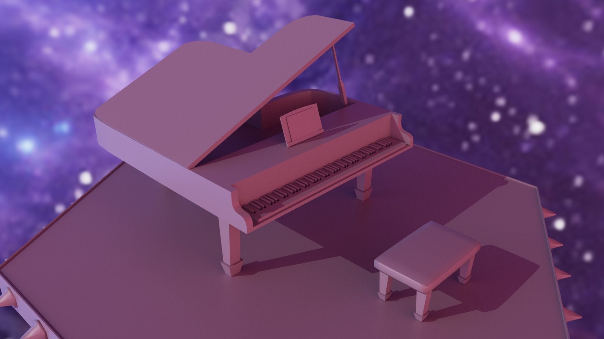 Piano Low-poly 3D model_19