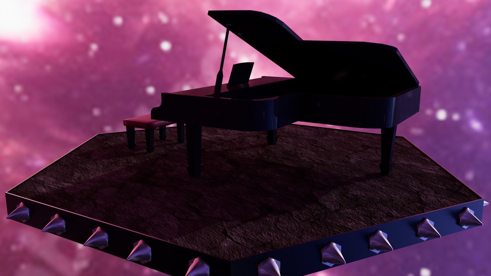 Piano Low-poly 3D model_3