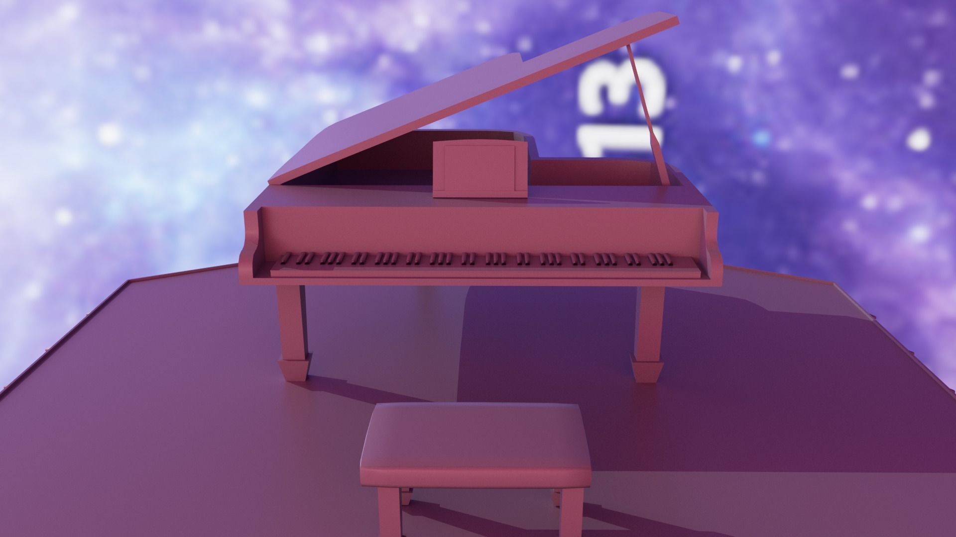 Piano Low-poly 3D model_23