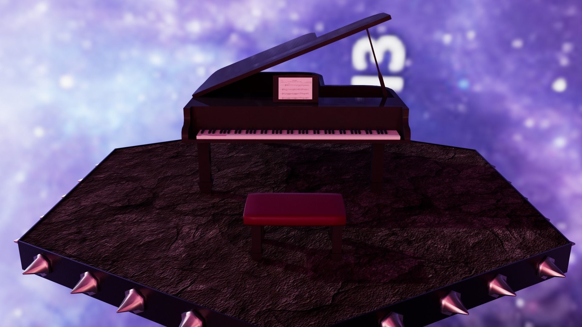 Piano Low-poly 3D model_10
