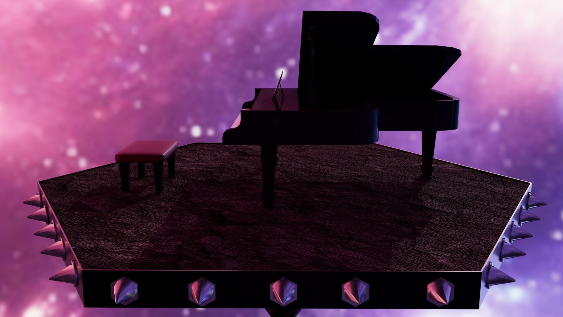Piano Low-poly 3D model_2