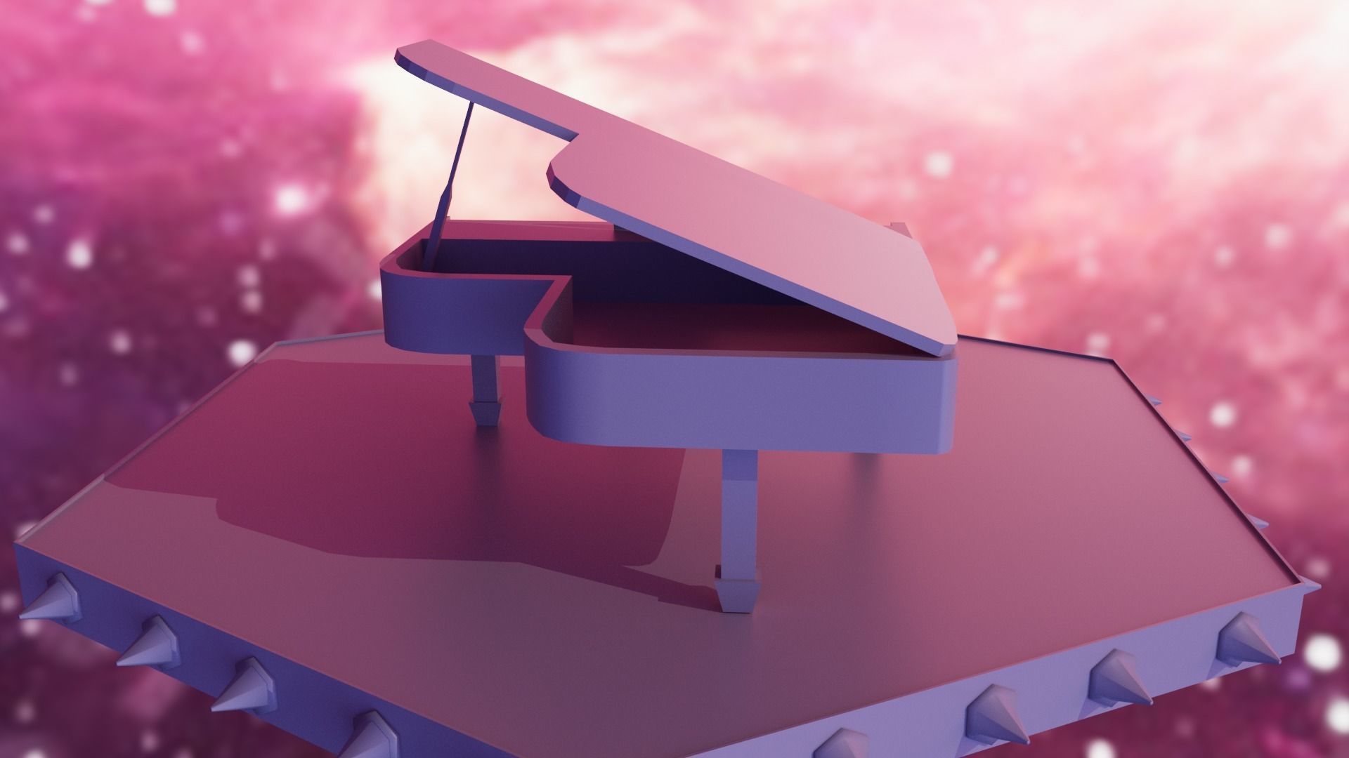 Piano Low-poly 3D model_35