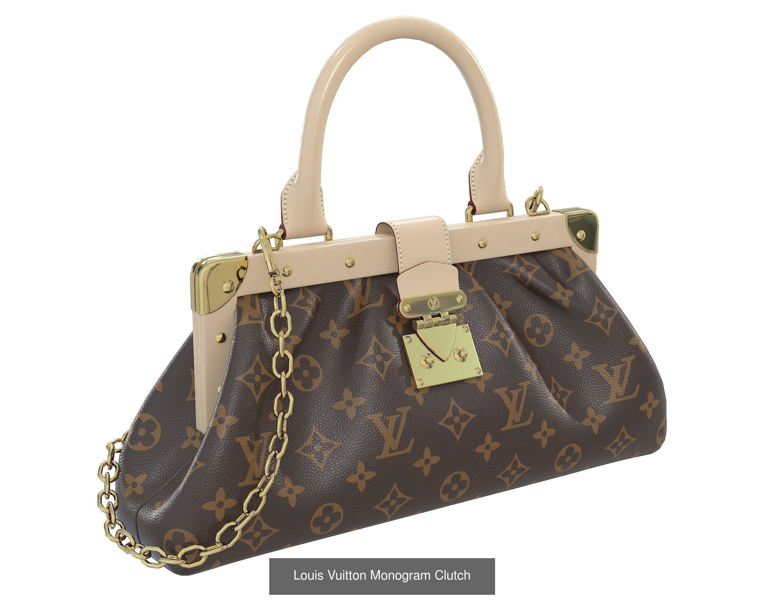 Louis Vuitton Monogram Clutch 3D Model Collection_3