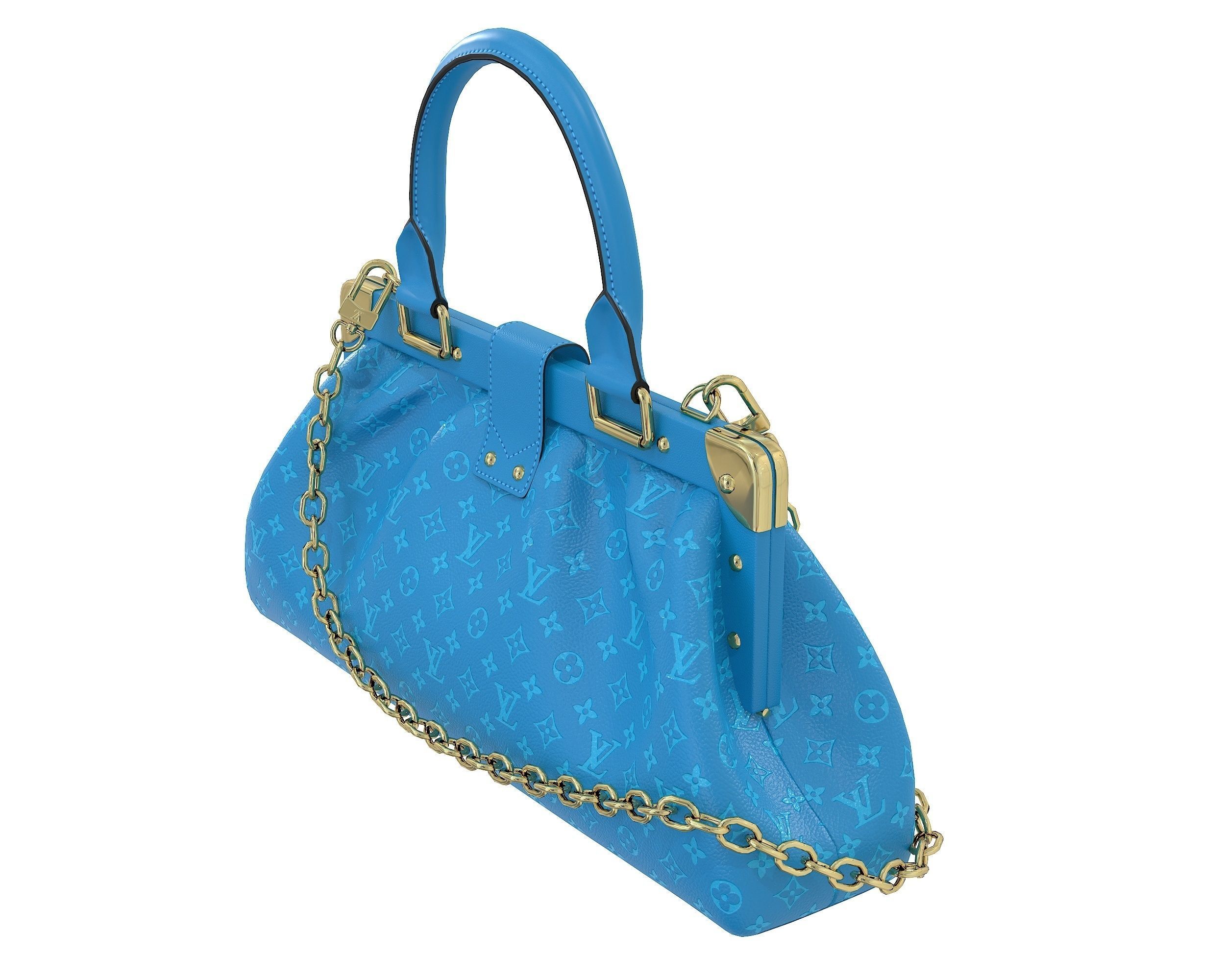 Louis Vuitton Monogram Clutch 3D Model Collection_11