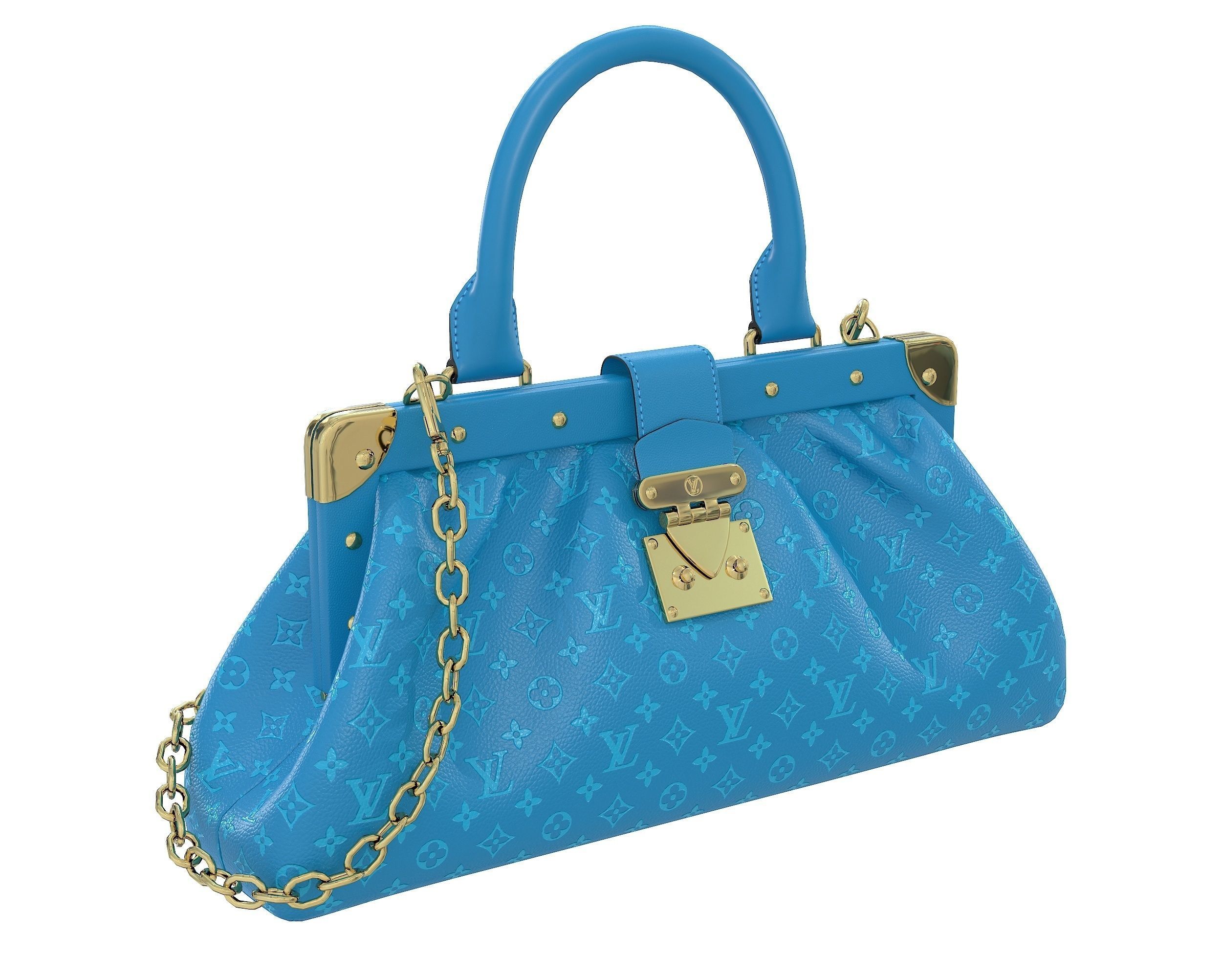 Louis Vuitton Monogram Clutch 3D Model Collection_10