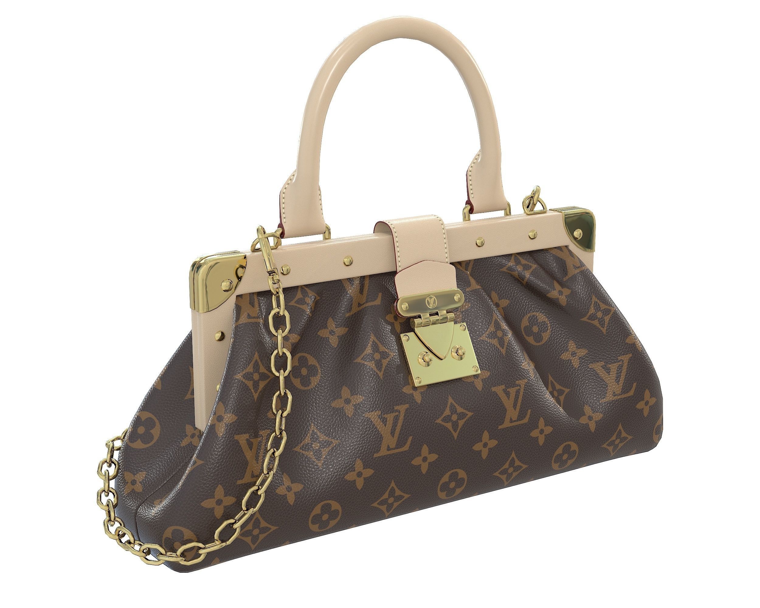 Louis Vuitton Monogram Clutch 3D Model Collection_12