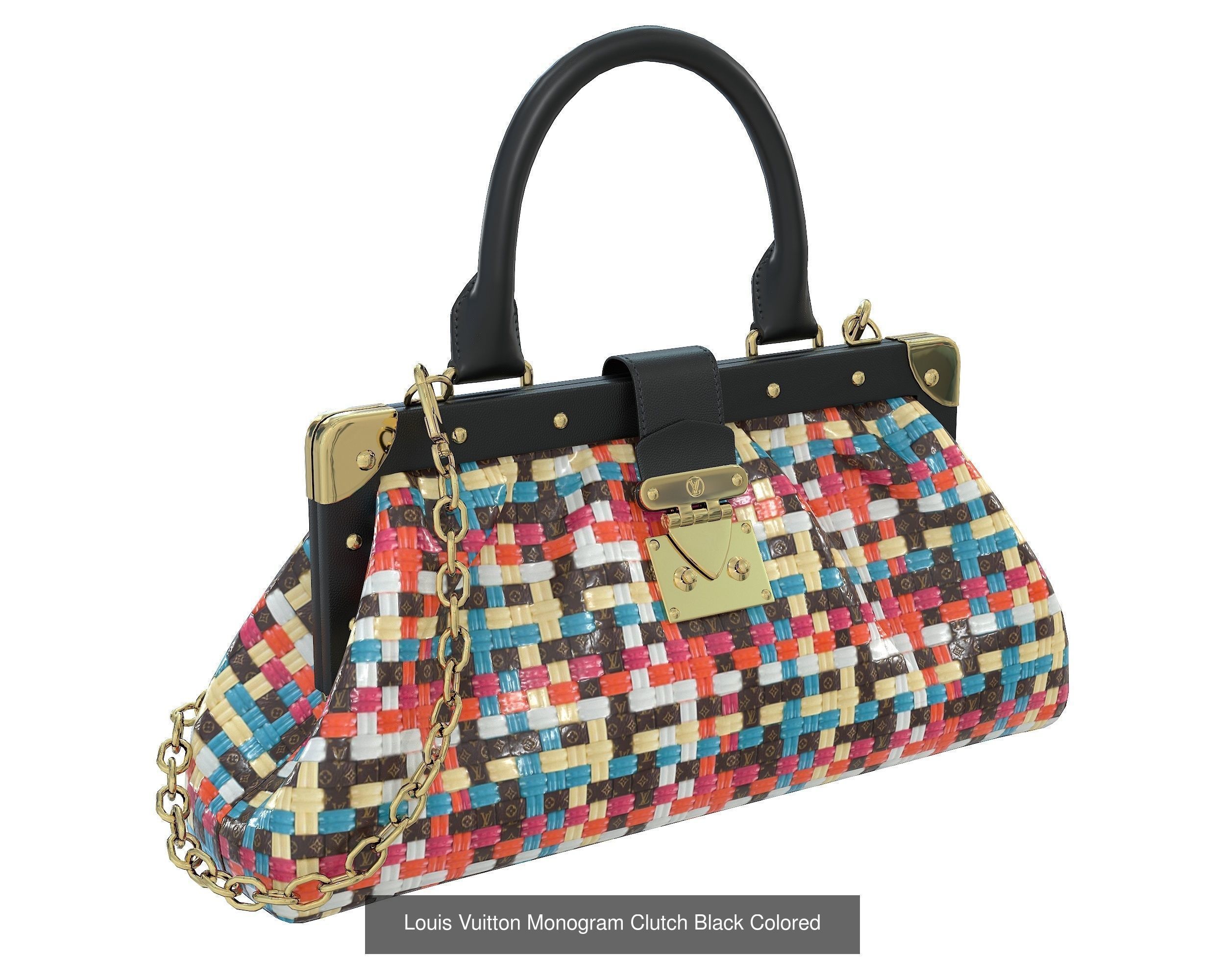 Louis Vuitton Monogram Clutch 3D Model Collection_9