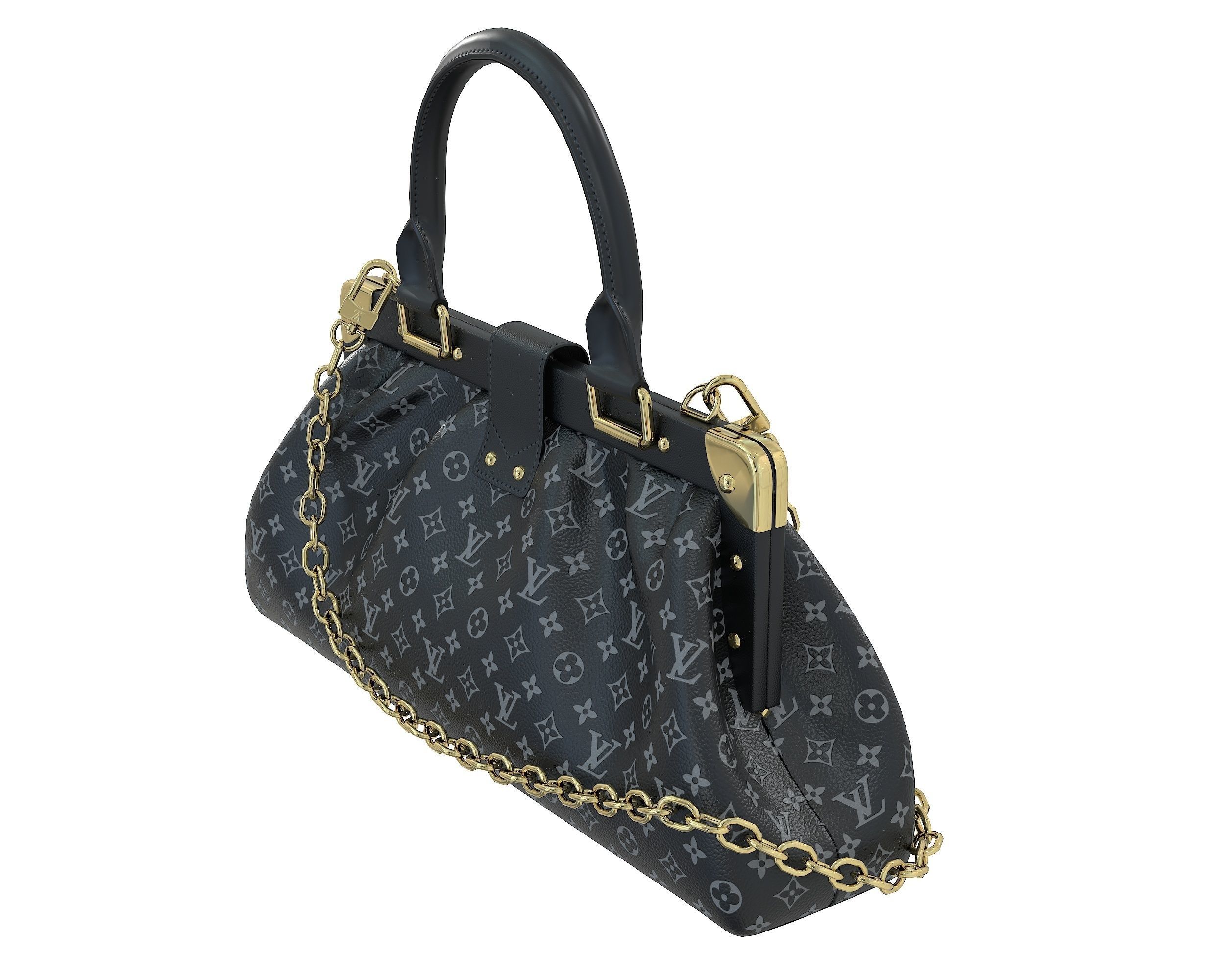 Louis Vuitton Monogram Clutch 3D Model Collection_8