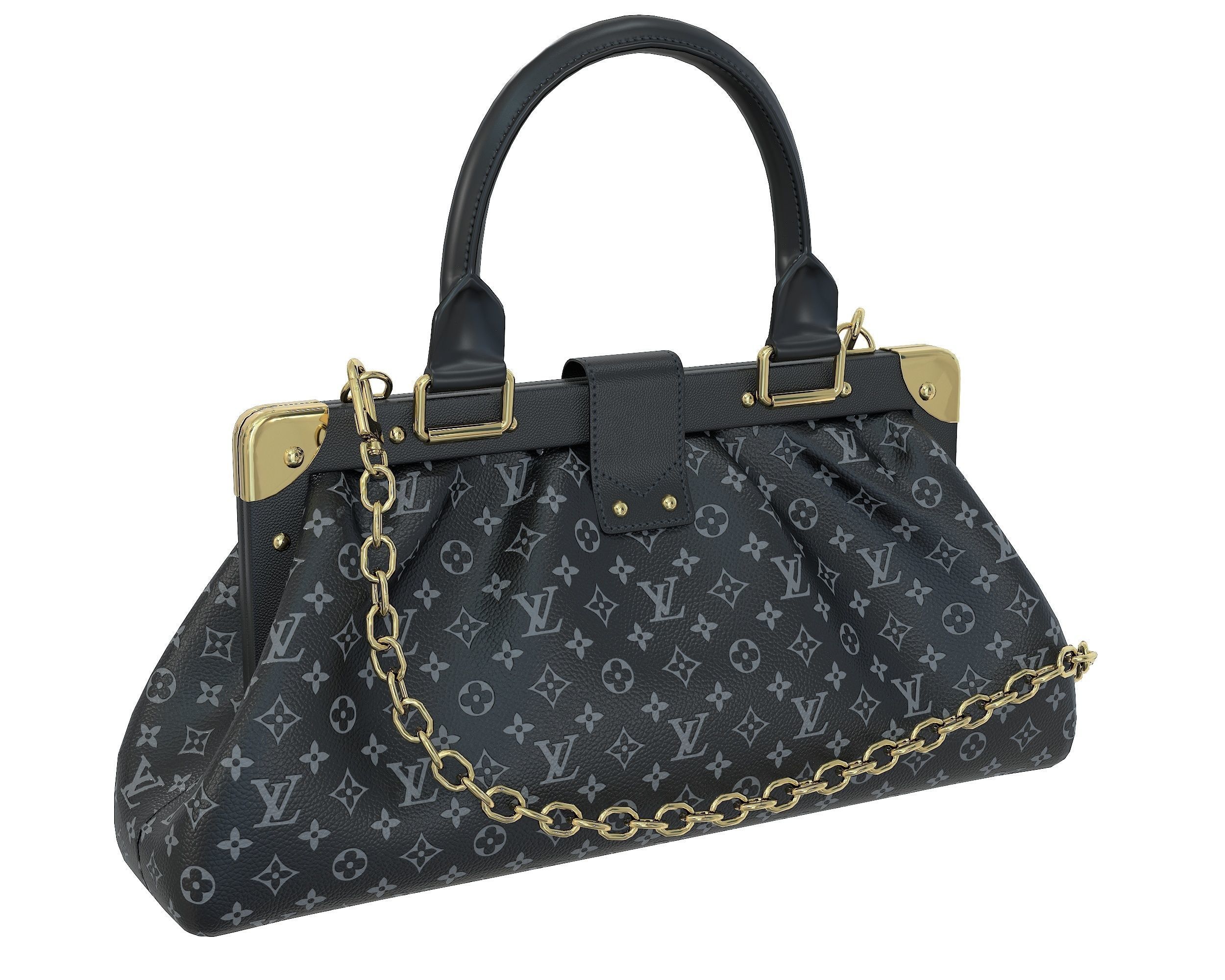Louis Vuitton Monogram Clutch 3D Model Collection_15